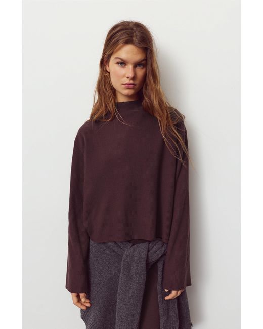 Pull&Bear Purple Soft Knit T-Shirt