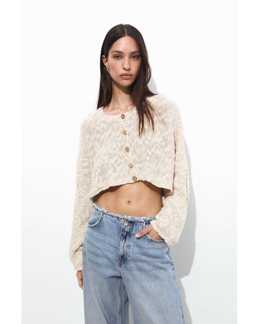 Pull&Bear Blue Cropped Rustic Cardigan