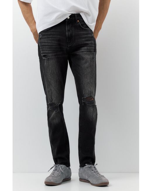 Jean Slim Déchiré Pull&Bear pour homme en coloris Gray
