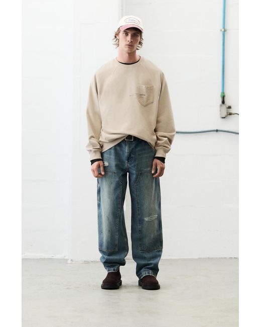 Sweat Poche Et Texte Pull&Bear pour homme en coloris Natural