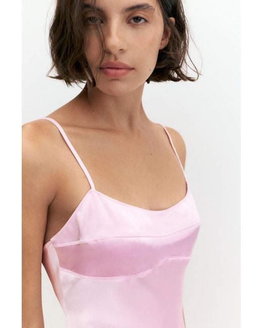 Pull&Bear Brown Short Satin Strappy Dress