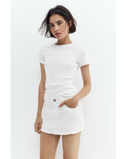 Pull&Bear White Denim Skort
