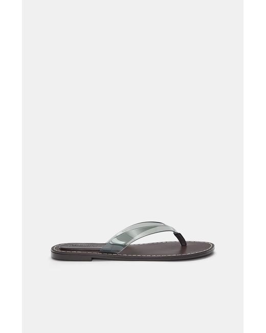 Pull&Bear Brown Flat Vinyl Sandals