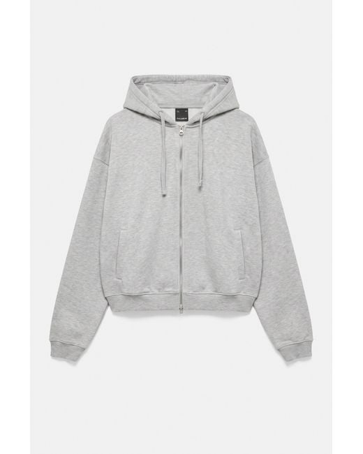 Sweat À Capuche Zippé Pull&Bear pour homme en coloris Gray