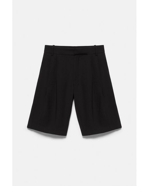 Pull&Bear White Long Pleated Bermuda Shorts