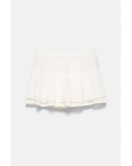 Pull&Bear Black Ruffled Mini Skirt