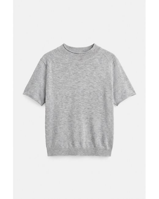 Pull&Bear Blue Fitted Short Sleeve Jumper