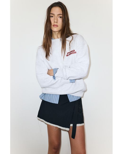 Pull&Bear White Cherry Pure Flavour Sweatshirt