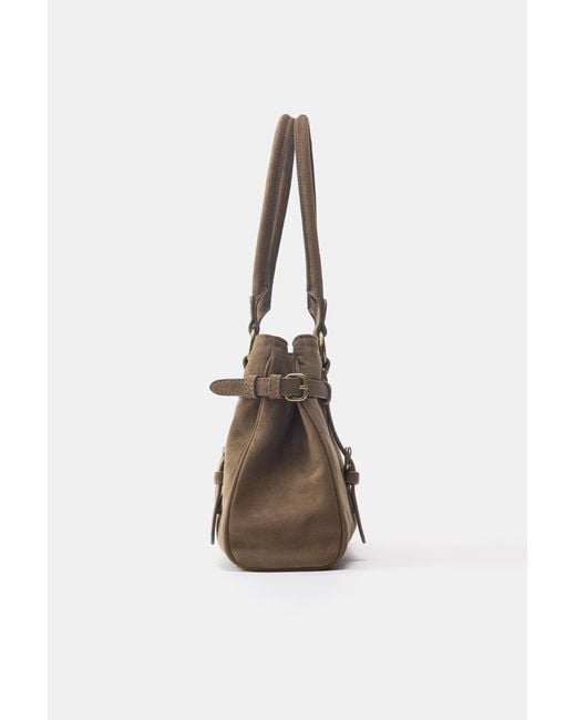 Pull&Bear Black Schultertasche Mit Schnallen