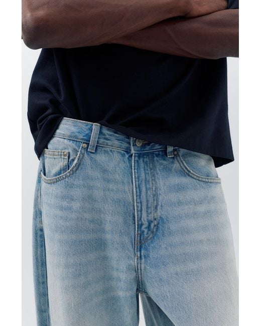 Pull&Bear Blue Baggy Balloon Jeans for men