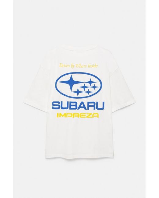Pull&Bear Wit Subaru T-Shirt in het Gray voor heren