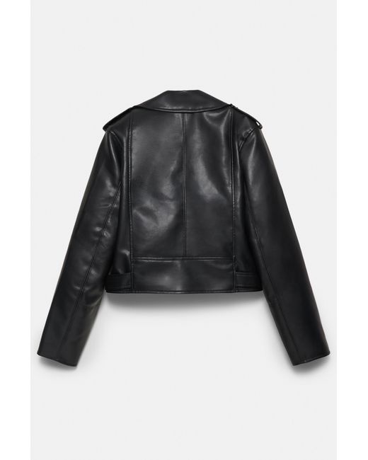 Pull&Bear Black Faux Leather Biker Jacket