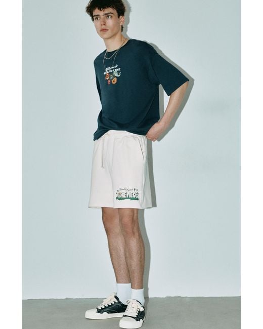 Pull&Bear Blue One Piece Jogger Shorts for men
