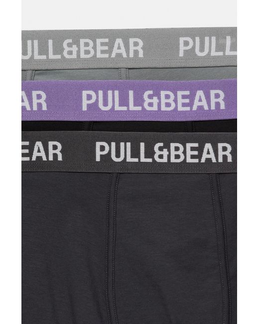 Pull&Bear Gray Pack Of 3 Boxers for men