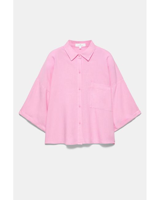 Pull&Bear Pink Linen Blend Shirt