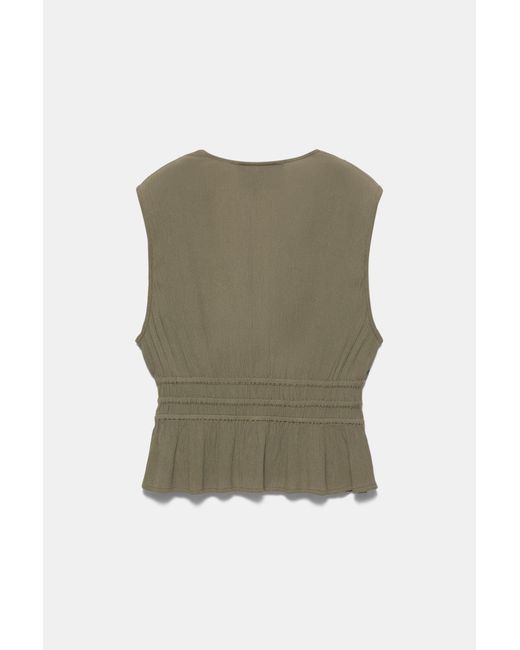 Top À Smocks Noué Pull&Bear en coloris Green