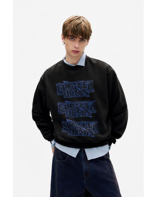Pull&Bear Stranger Things Sweater in het Blue voor heren