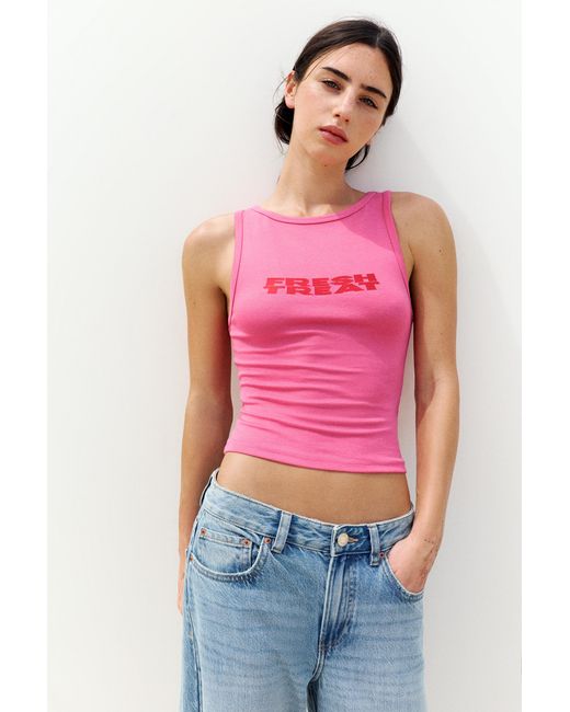 Pull&Bear Pink Grafik-Top
