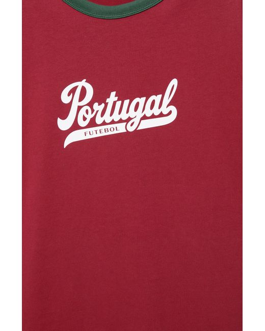 Pull&Bear Red Portugal Fifa World Cup 26 T-Shirt for men