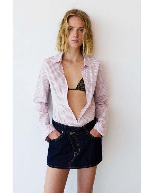 Camicia Sartoriale Con Pinces di Pull&Bear in Blue