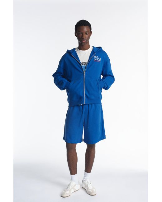 Pull&Bear Blue Yacht Club Zip-Up Sweatshirt for men