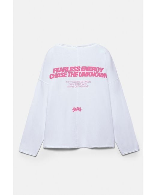 Pull&Bear White Stwd T-Shirt With Seams