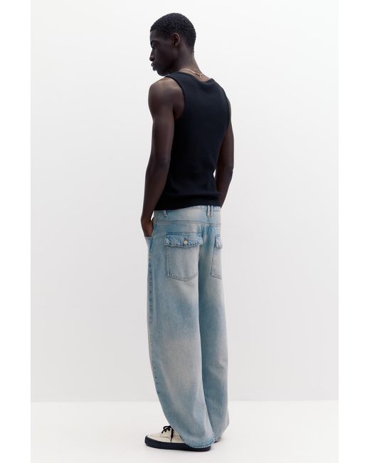 Pull&Bear White Ribbed Tank Top for men