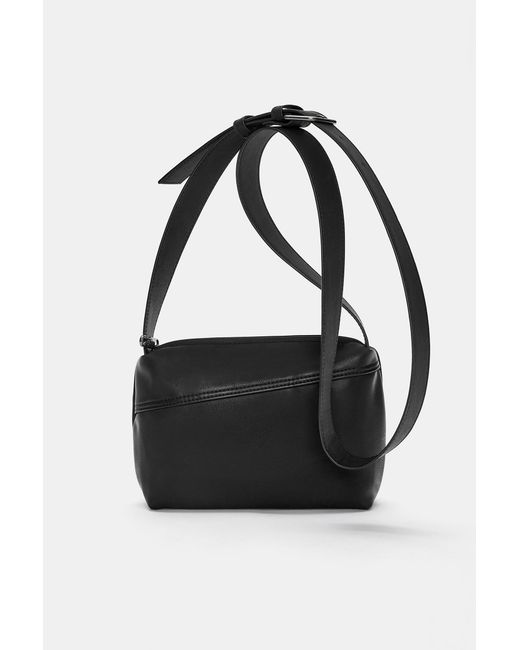 Pull&Bear Black Multi-Panel Crossbody Bag for men