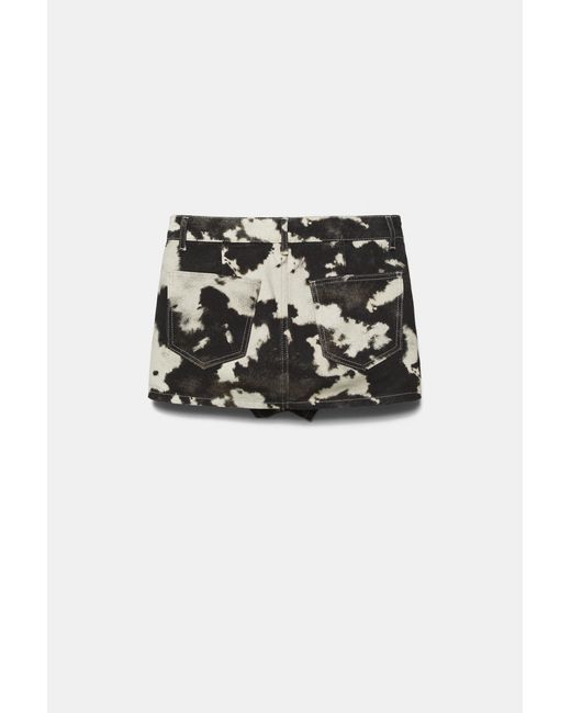 Pull&Bear Natural Cow Print Skort