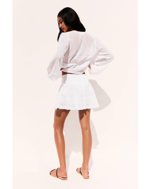 Pull&Bear White Dotted Mesh Skort