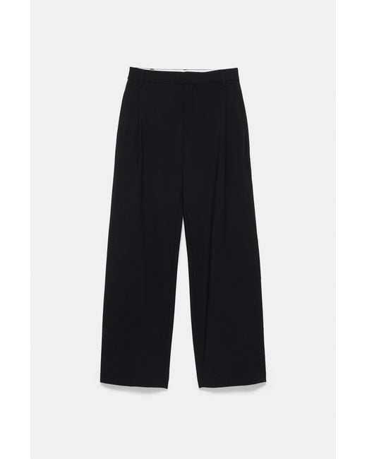 Pull&Bear Black Darted Smart Trousers