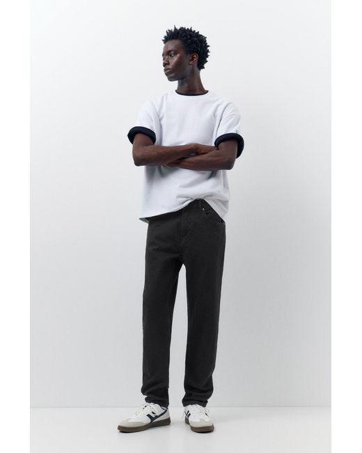 Pull&Bear Black Slim Fit Jeans for men