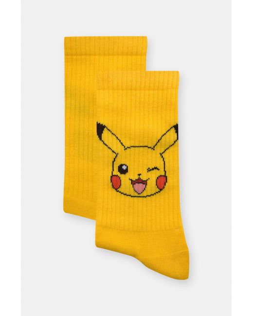 Pull&Bear Yellow Pokémon Pikachu Socks for men