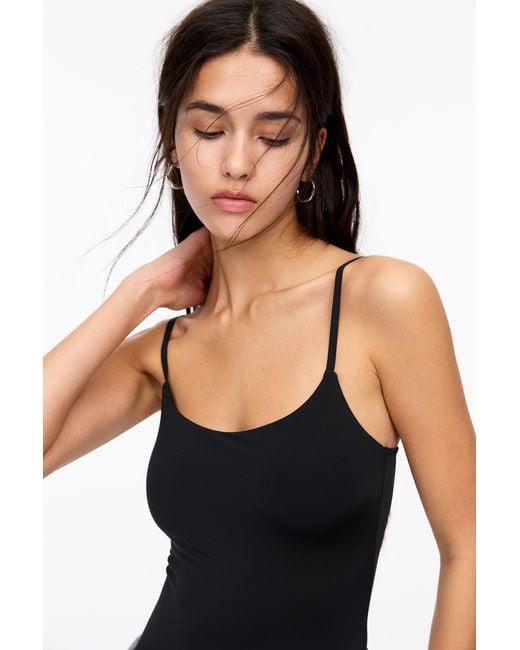 Pull&Bear Black Strappy Polyamide Bodysuit