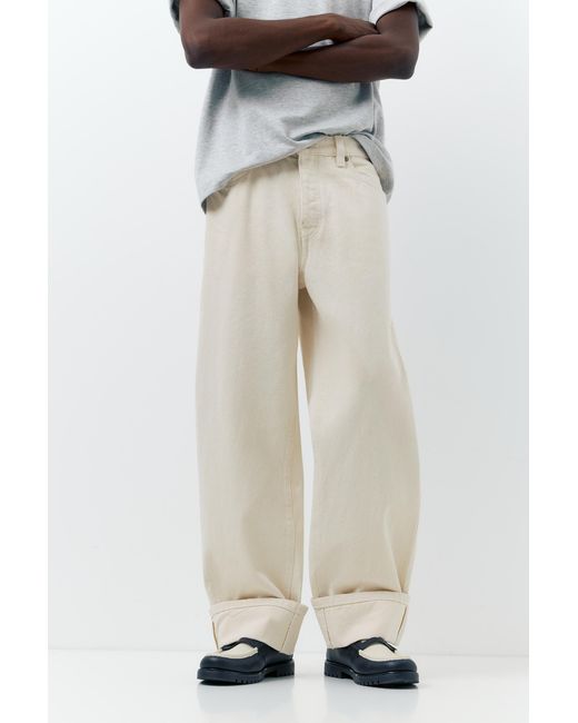 Pull&Bear Gray Straight-Leg Selvedge Jeans for men