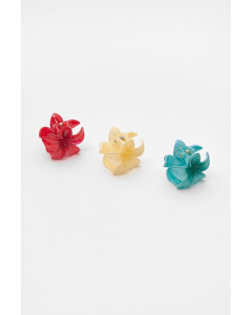 Pull&Bear Multicolor Pack Haarklammern Mit Hibiskus-Blumen