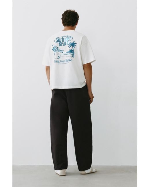 Pull&Bear Black Baggy Darted Chinos for men