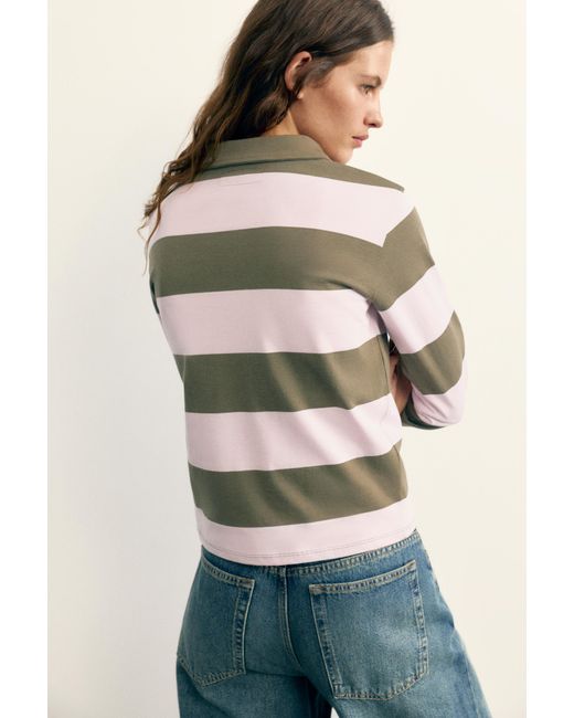 Pull&Bear Gray Langarm-Poloshirt