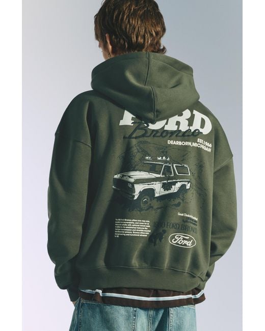 Pull&Bear Ford Bronco Capuchonsweater in het Green voor heren