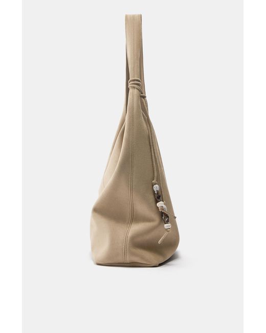 Pull&Bear Natural Embellished Shopper Bag