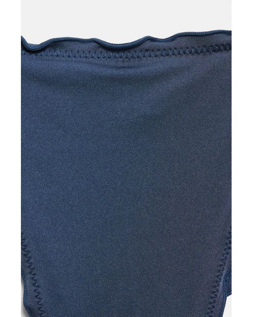 Pull&Bear Blue Ruffled Bikini Bottoms