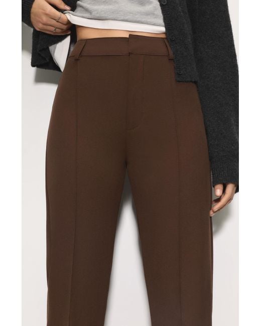 Pantaloni Eleganti Con Cucitura A Nervatura di Pull&Bear in Brown