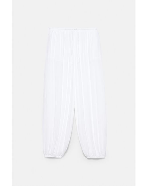 Pull&Bear Mousseline Pofbroek in het White
