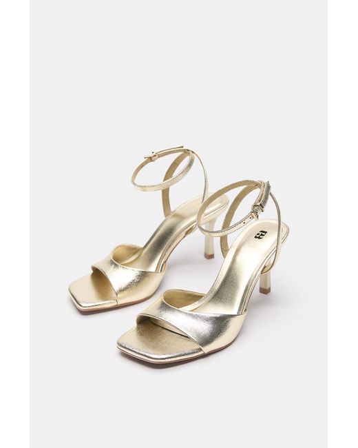 Pull&Bear Blue Metallic Heeled Sandals