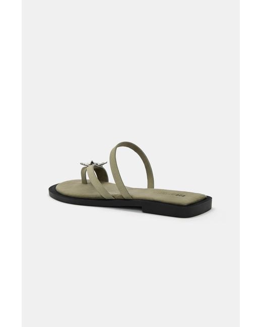 Pull&Bear Blue Flat Embellished Sandals