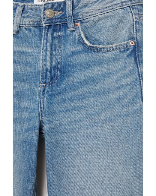 Pull&Bear Recht Model Jeans Met Lage Taille in het Blue
