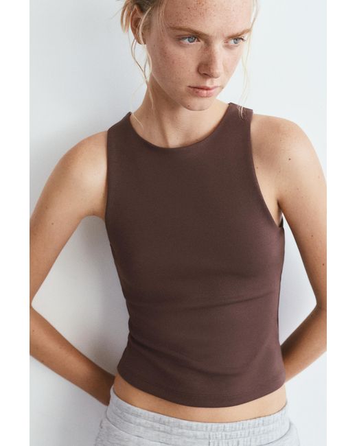 Pull&Bear Brown Soft-Touch Tank Top