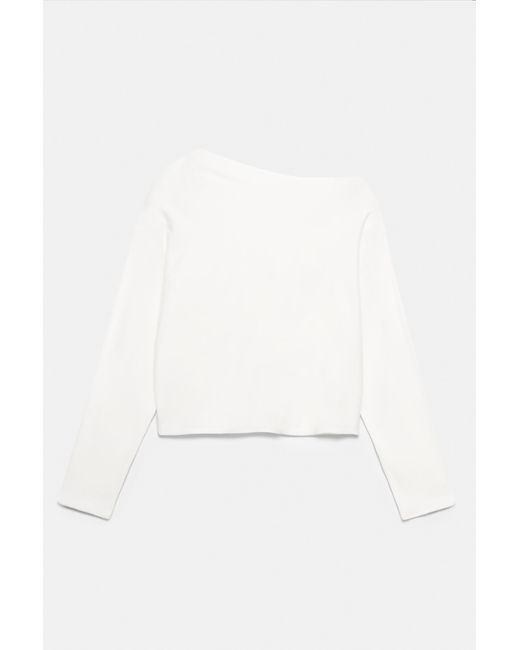Pull&Bear White Asymmetric Jumper