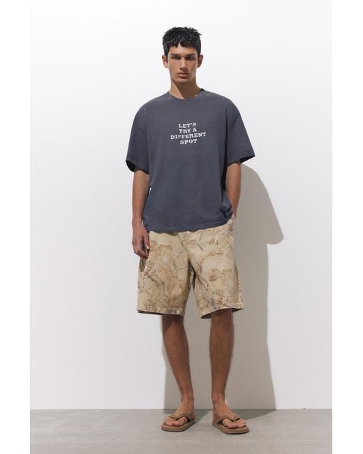 Pull&Bear Blue Diving Graphic T-Shirt for men