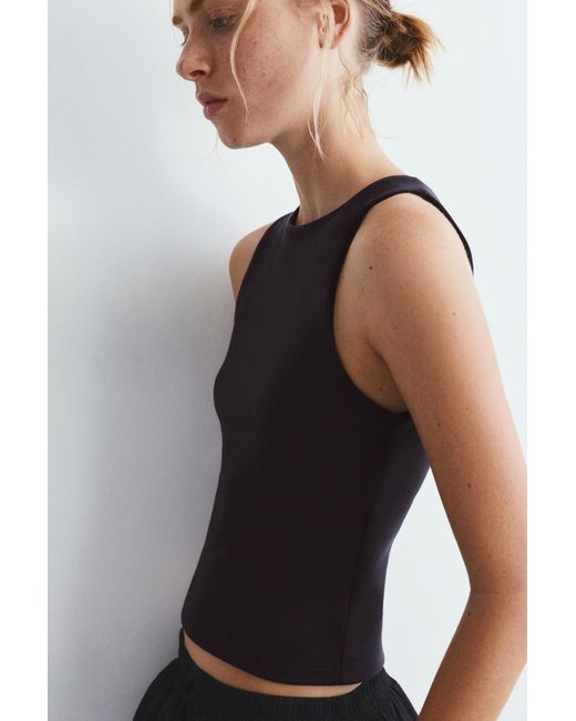 Pull&Bear Black Soft-Touch Tank Top